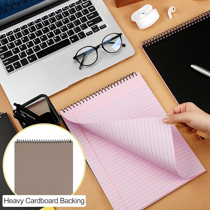 Resurhang 6 Pcs Legal Pad Top Spiral Bound Notebook 70 Sheets Double Sided - Image 3