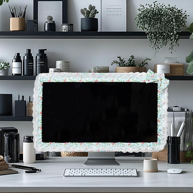Kingshion 24-inch Cute Lace Fabric Monitor Cover - Image 5