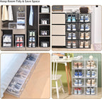 KEFA XL Shoe Storage Box, 8 PACK Shoe Boxes Clear Plastc Stackable Organizer - Image 2