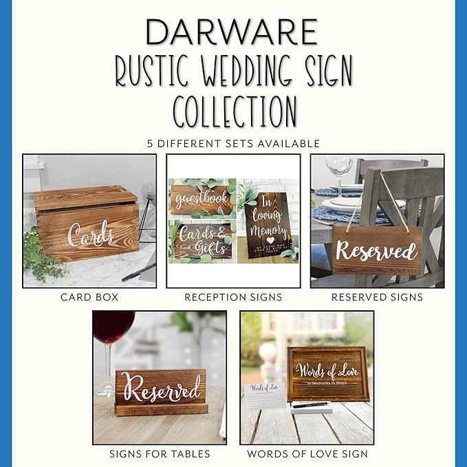 Darware Wooden Reserved Signs for Tables; Rustic Real Table Signs - Image 9