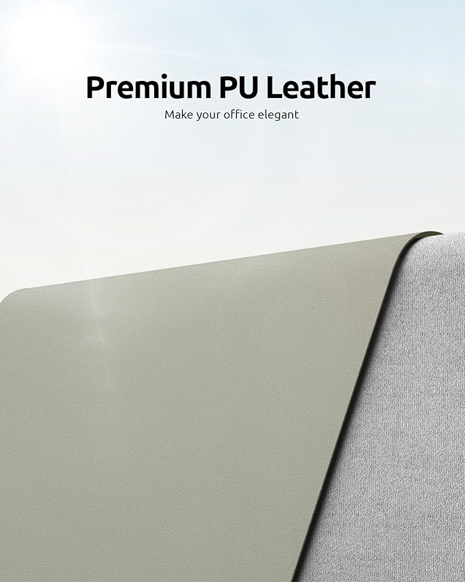 YSAGi Leather Desk Pad Protector, Office Desk Mat, Large Mouse Pad, Non-Slip PU - Image 2