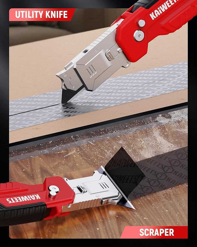KAIWEETS Utility Knife Scraper, 2-in-1 Folding Box Cutter - Image 8