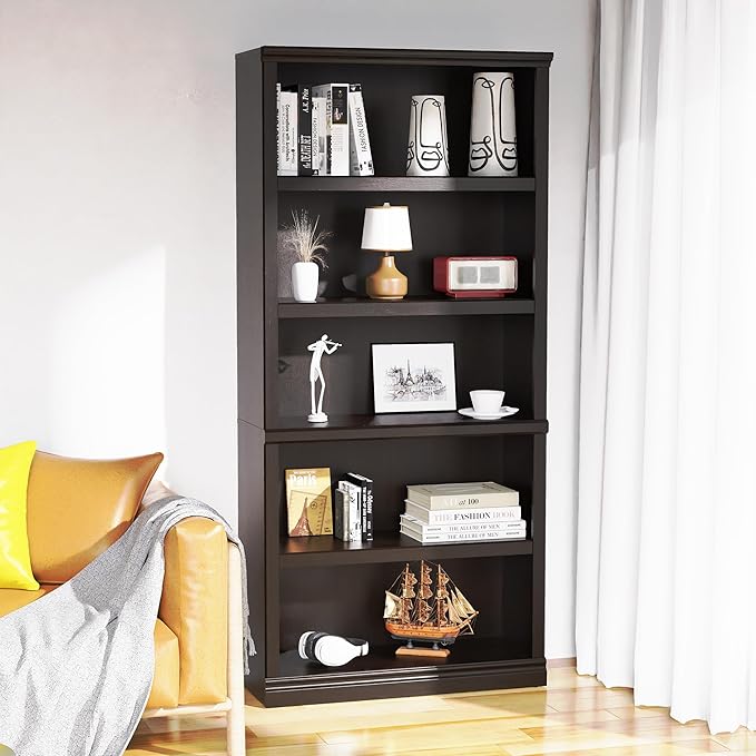 Bevfint Bookshelf, Open Storage 70 Inch Tall 5 Shelf Bookcase, Floor Standing - Image 6