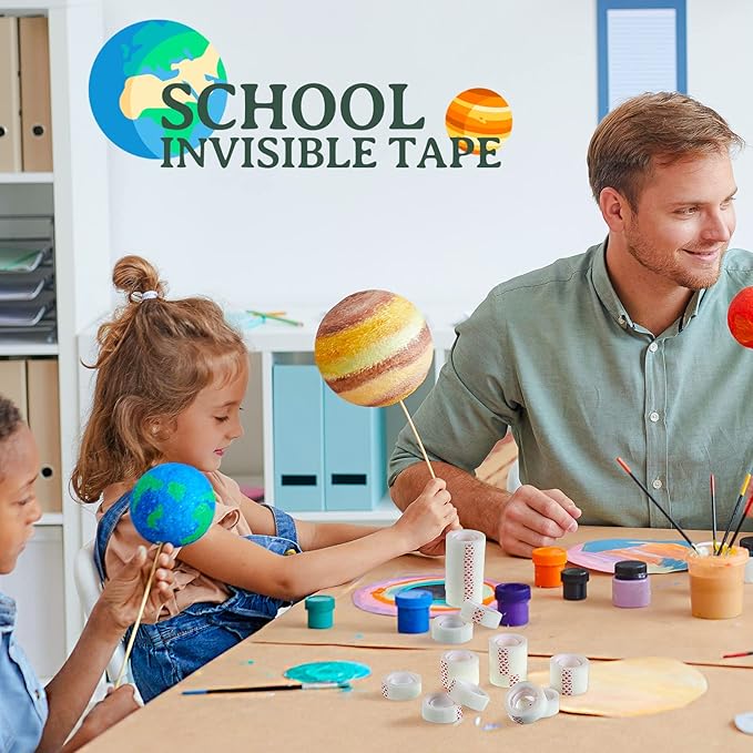Yahenda Invisible Tapes, 96 Rolls 0.75x1000 Inches Clear Matte Finish Tape - Image 6