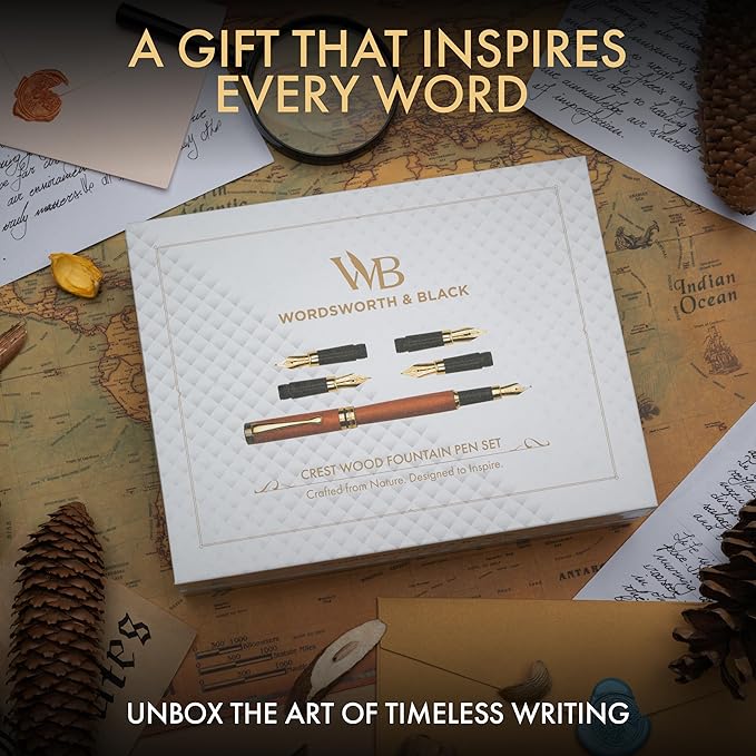Wordsworth & Black Fountain Pen Gift Set, Includes Ink Bottle, 6 Ink Cartridges - Image 6