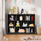 Cozy Castle Black Bookshelf, 3-Tier Open Shelf Bookcase, 10 Cube Storage - Image 8