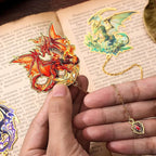 Fantasy Fourth Wings Dragon Bookmarks -4 Designs: Fire Red, Ice Blue, Thunder - Image 6