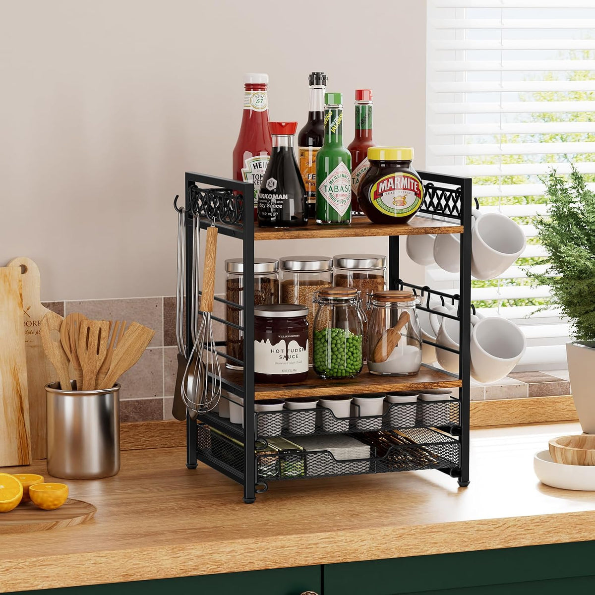 Plaviya Coffee Bar Organizer Coffee Station K Cup Holder for Countertop