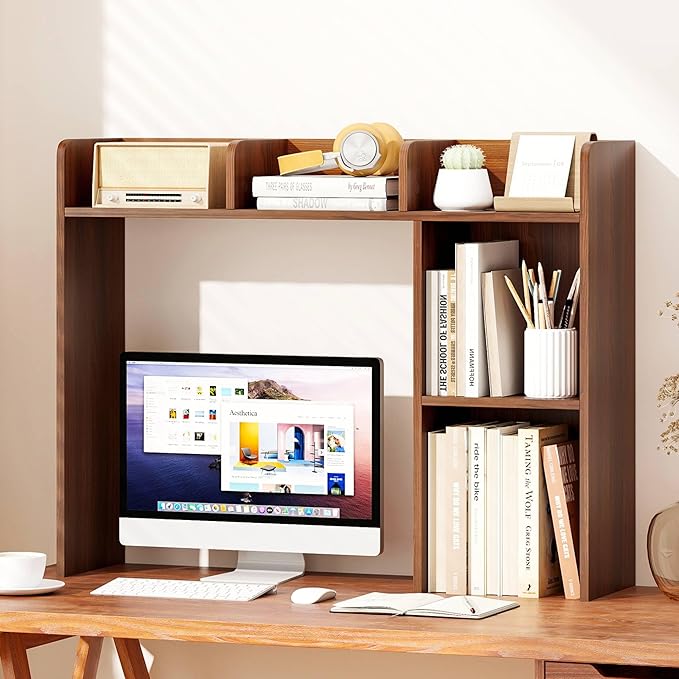 Tangkula Desktop Bookshelf, Countertop Storage Hutch - Image 2