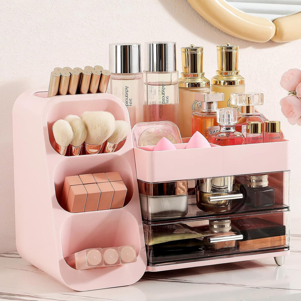 Aveniee Makeup Organizer with Drawers, Vanity Organizer for Bathroom Countert...