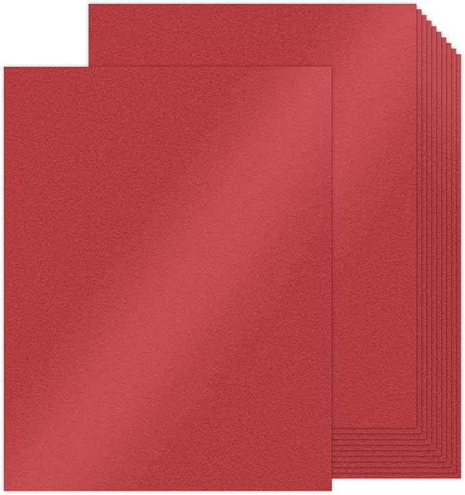 100 Sheets Red Shimmer Cardstock 8.5 x 11 Red Paper, Goefun 80lb Card Stock by Goefun