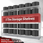 REIBII 69.8" W Storage Shelves 1510LBS Wire Shelving Unit 5 Tier Metal Shelving - Image 4