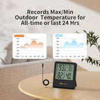 Digital Indoor Outdoor Thermometer Wired, Indoor Outdoor Temperature Monitor - Image 4