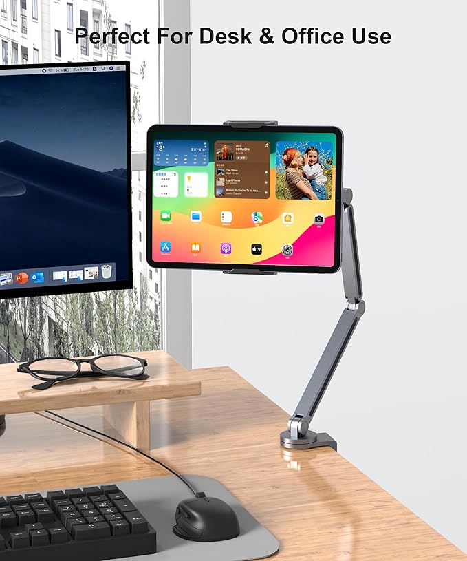 YICOSUN Tablet Arm Mount with Super Grip, Adjustable Foldable Holder & Heavy - Image 7