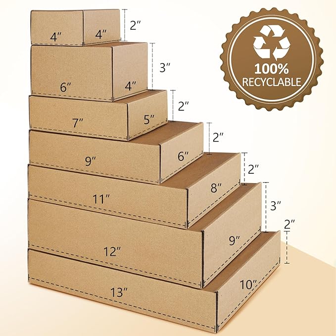 Eupako 12x9x3" Brown Shipping Boxes Corrugated Box Mailers 20 Pack Cardboard - Image 7