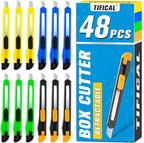 TIFICAL 48 Pack 9mm Box Cutter Retractable Utility Knife, Razor Knife by TIFICAL