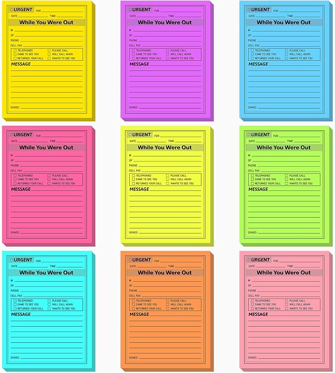 Eaasty 9 Pieces While You were Out Pads 4 x 5 Inches Assorted Colors Sticky by Eaasty