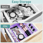 WOWBOX 25 PCS Plastic Drawer Organizer Set, Desk Drawer Divider Organizers and - Image 4