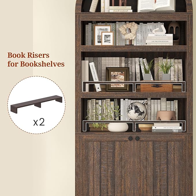 81" Tall Arched Cabinets, Bookcase - Image 4