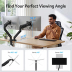 acer dual monitor arm, gas spring vesa mount, close-up detail