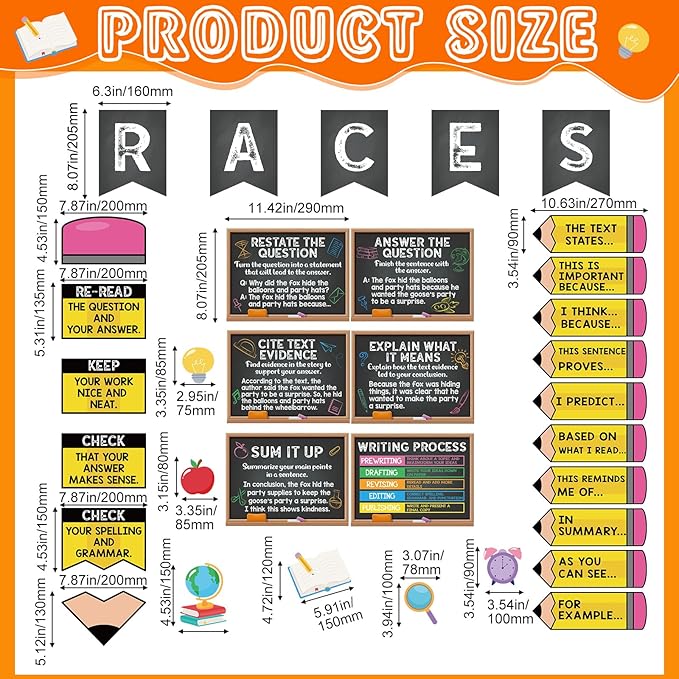 Pasimy Races Writing Strategy Bulletin Board Set Writing Process Posters - Image 2