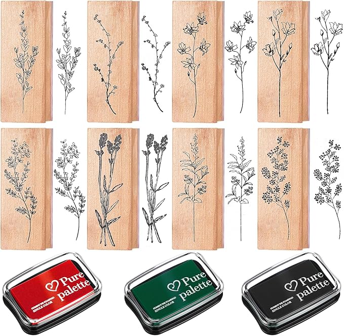 Tenare 8 Pieces Vintage Rubber Stamps Decorative by Tenare