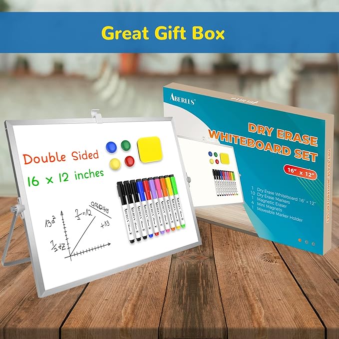 Dry Erase White Board, 16inX12in Large Magnetic Desktop Whiteboard - Image 9