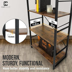 CAPHAUS 2 Tier Small Bookshelf, 24 Inch Width Free Standing Shelf, Bookcase - Image 6