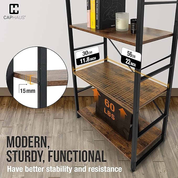 CAPHAUS 6 Tier Bookshelf, 24 Inch Width Free Standing Shelf, Bookcase Shelf - Image 6