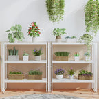 HCHQHS Bookshelf, 3-Tier Industrial Bookcase, Freestanding Horizontal - Image 8