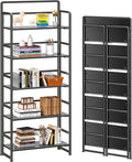 4NM No Assembly 5 Tiers Folding Bookshelf Storage Shelves Vintage Bookcase by 4NM