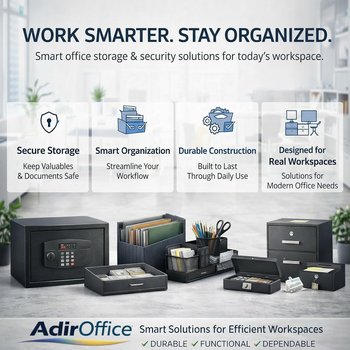 AdirOffice Flat File Cabinet - Heavy Duty 10-Drawer Blueprint Sheets Storage, 35" x 46" Great for Documents Sized 30” x 42”, Ideal for Artists, Art Files, Engineers, Architects, Offices - Black