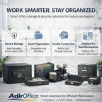 AdirOffice Flat File Cabinet - Heavy Duty 10-Drawer Blueprint Sheets Storage, 35" x 46" Great for Documents Sized 30” x 42”, Ideal for Artists, Art Files, Engineers, Architects, Offices - Black