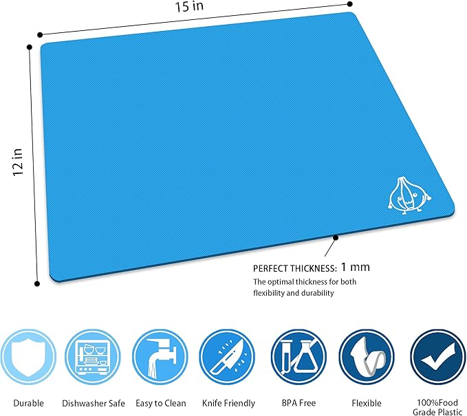 ZVP Plastic Cutting Boards for Kitchen, Flexible Cutting Mats, Colorful - Image 4