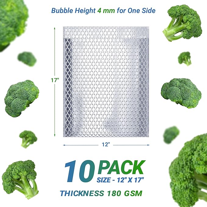 Amiff Silver Thermal Bubble Mailer, 12 x 17 Inches. 10 Pack Metallic Bubble - Image 2