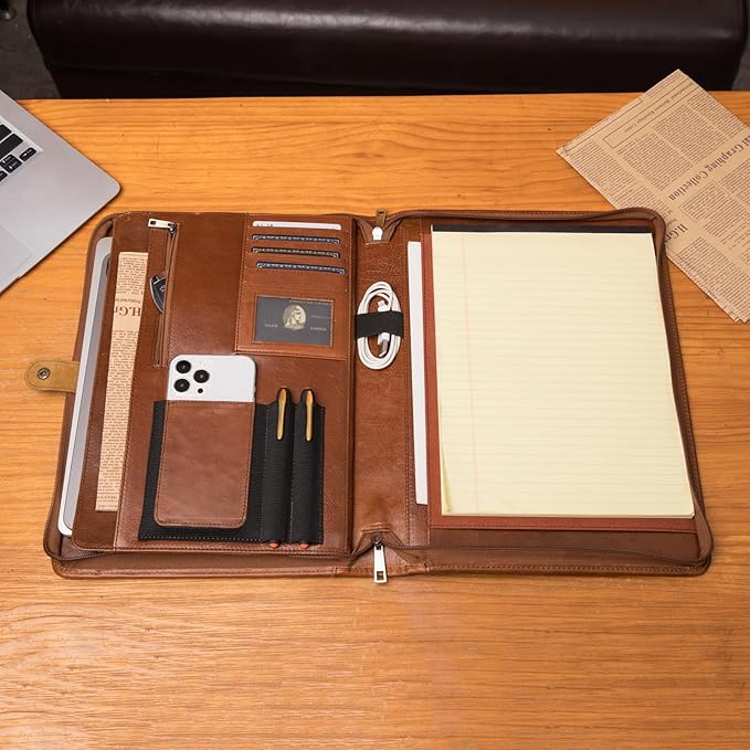 Geslun Personalized Genuine Leather Portfolio, Legal Size 8.5 x 14 Pad Holder - Image 9