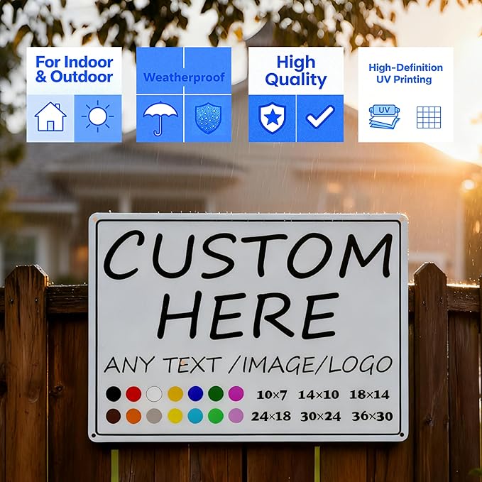 Custom Signs Outdoor-30×24inches-Large size, Prefabricated holes, - Image 5