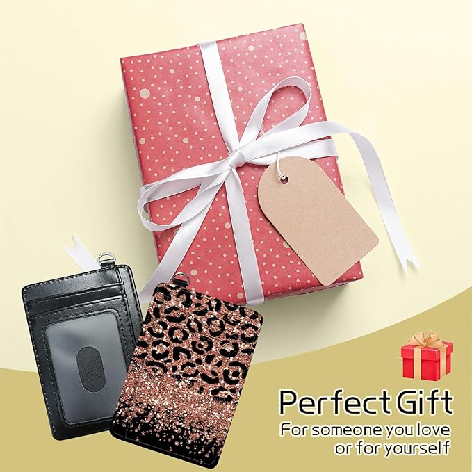 BWEGRHE Small Travel Wallets, Leopard Glitter Slim Minimalist Front Pocket - Image 7