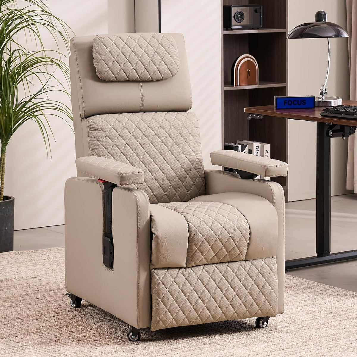 Reclining Gaming Chair, Adjustable Armrest & Footrest, 300LBS
