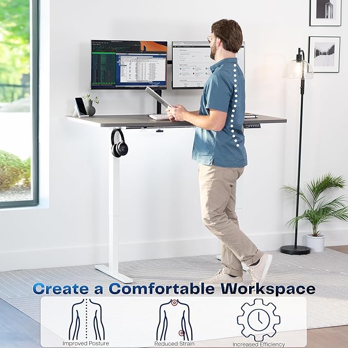 VIVO Electric 60 x 30 in Standing Desk, Memory Height Adjustment, 1B Series - Image 4