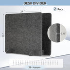 AMUSIGHT 2 Pack Acoustic Desk Dividers - Image 2