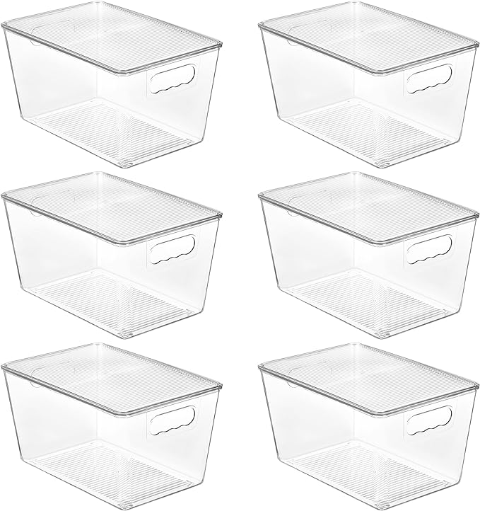 Vtopmart 6 Pack Clear Stackable Storage Bins by Vtopmart