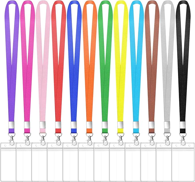 12 Pack Cruise Lanyard with ID Card Holder Colorful Lanyard with Waterproof ID by koorito
