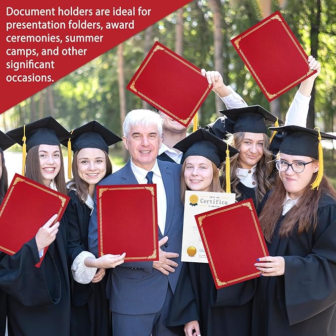 gisgfim 15Pcs Certificate Holders Diploma Covers Single Sided Gold Foil Border - Image 6
