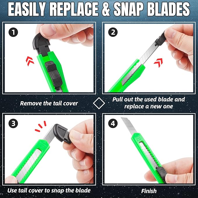 TIFICAL 16 Pack Box Cutter Retractable, 9mm Wide Utility Knife, Box Opener - Image 4