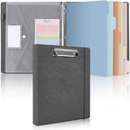 SKYDUE Clipboard Binder with Dividers, 1 Inch 3 Ring Binder with Clipboard on by SKYDUE