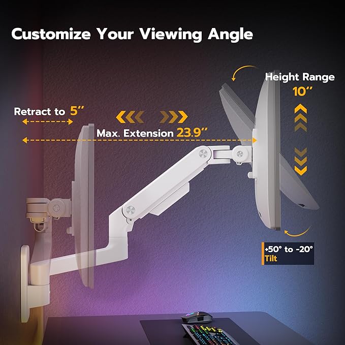 ARES WING Wall Mount Monitor Arm