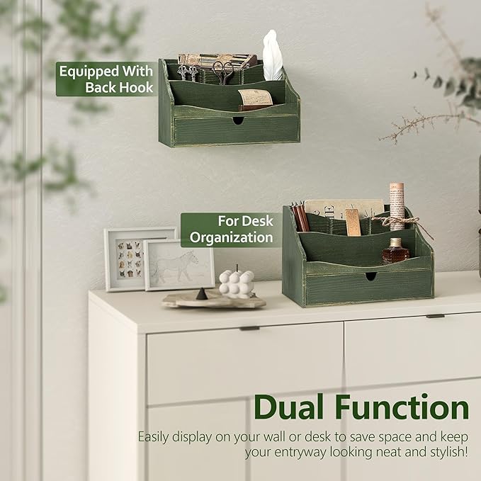 Rebee Vision Pine Wood Mail Organizer - Image 4