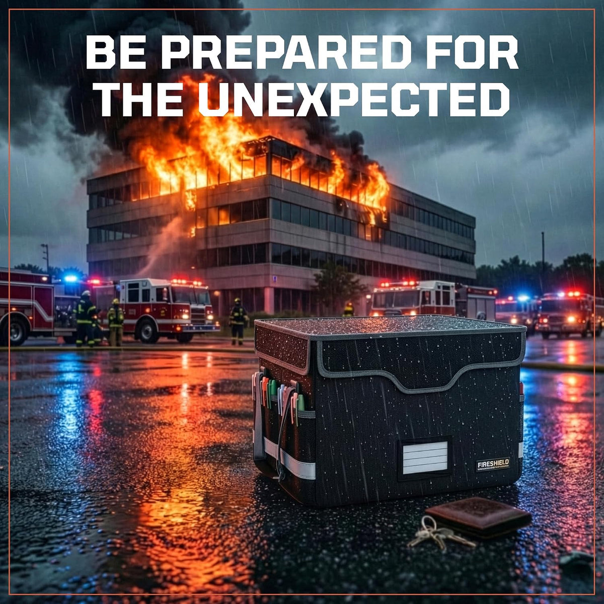 FIRESHIELD PRO 5200°F Fireproof Document Box with Lock – Portable Water Resis...