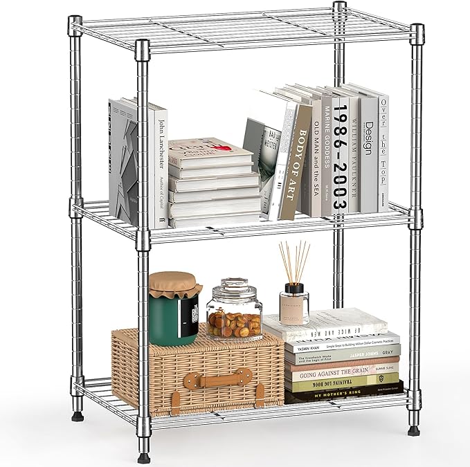 M MZG 450 lbs Wire Storage Shelving 3-Tier Utility Shelving Unit Steel by MEIGAOPLASTICANDMETALHKCOLIMITED